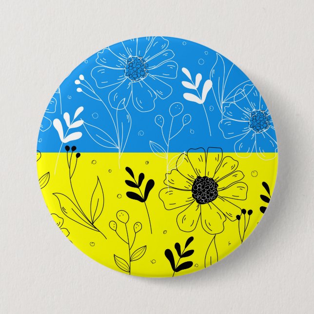 Badge Rond 7,6 Cm Bouton Stand with Ukraine Support (Devant)