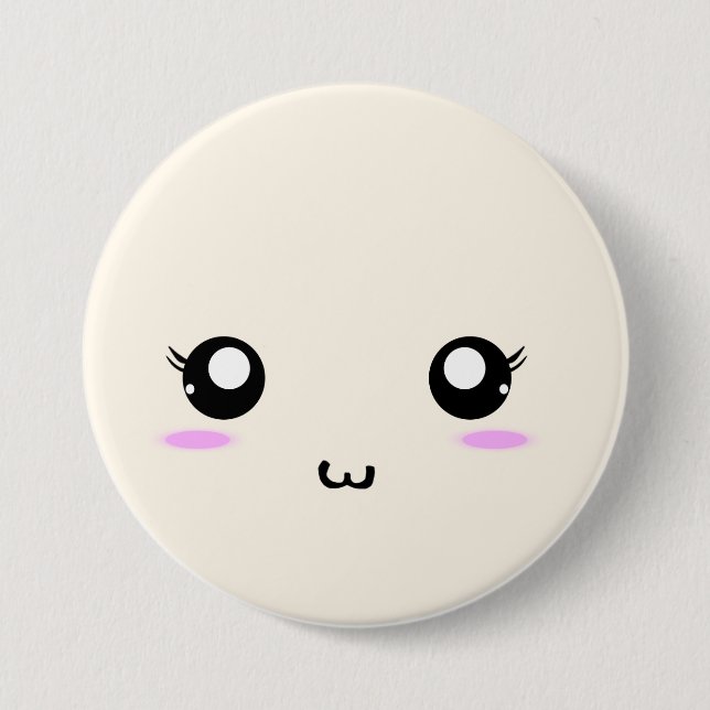 Badge Rond 7,6 Cm Bouton superbe de Kawaii Emoji (Devant)