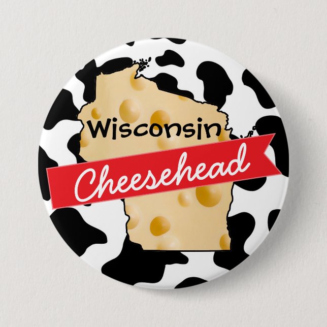 Badge Rond 7,6 Cm Bouton Tête de fromage Wisconsin (Devant)