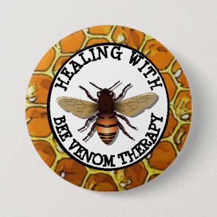 Badge Rond 7,6 Cm Bouton Thérapie de guérison avec venin d'abeille