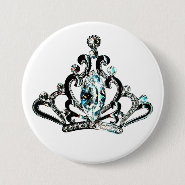 Badge Rond 7,6 Cm Bouton Tiara (Devant)