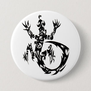 Badge Rond 7,6 Cm Bouton tribal de Gecko