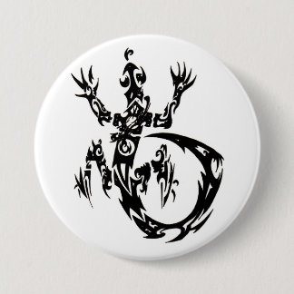 Badge Rond 7,6 Cm Bouton tribal de Gecko