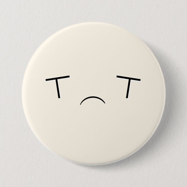 Badge Rond 7,6 Cm Bouton triste superbe de Kawaii Emoji (Devant)