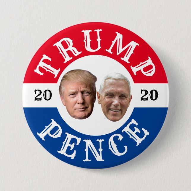Badge Rond 7,6 Cm Bouton Trump Pence 2020 (Devant)