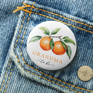 Badge Rond 7,6 Cm Bouton Twins Orange Baby shower Grand-mère à être