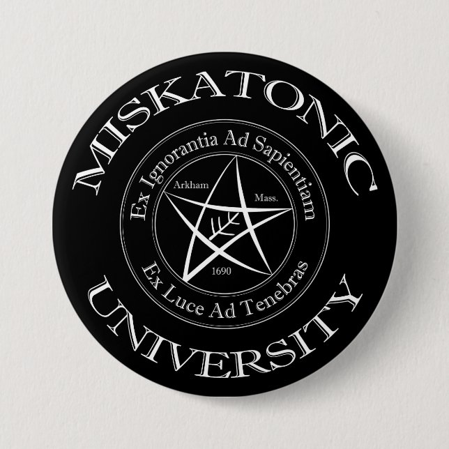 Badge Rond 7,6 Cm Bouton Université Miskatonique (Devant)