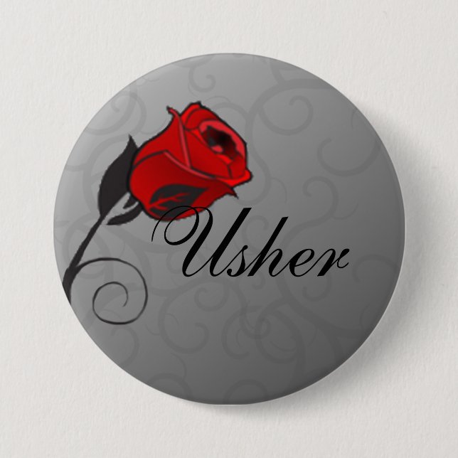 Badge Rond 7,6 Cm Bouton Usher Rose enchanté (Devant)