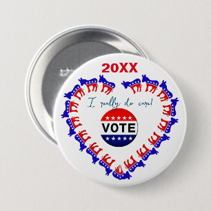 Badge Rond 7,6 Cm Bouton Vote démocratique 2024