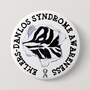 Badge Rond 7,6 Cm Bouton zèbre de sensibilisation au syndrome EDS Eh