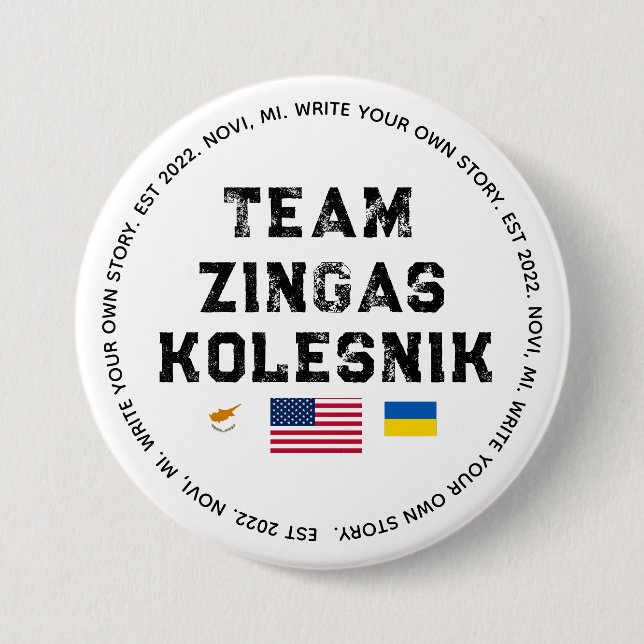Badge Rond 7,6 Cm Bouton Zingas Kolesnik (Devant)