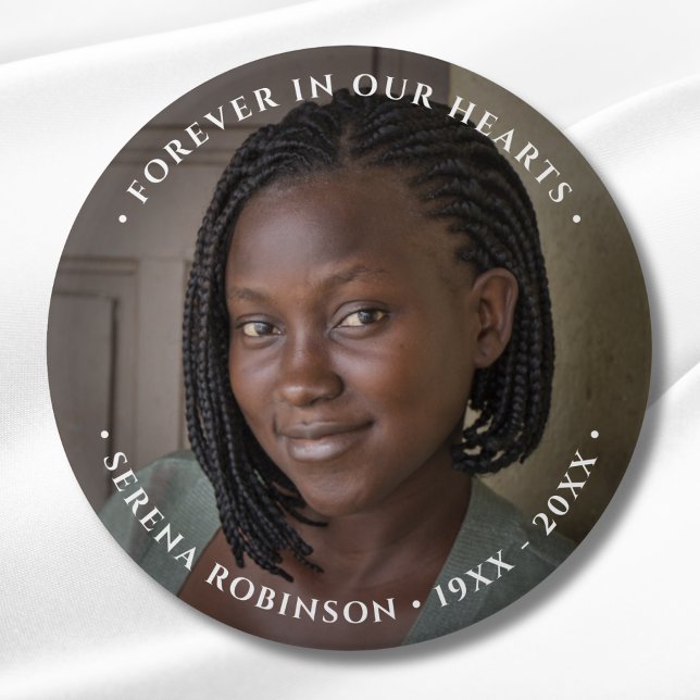 Badge Rond 7,6 Cm Boutons de mémoire photo (Photo Memorial Button)