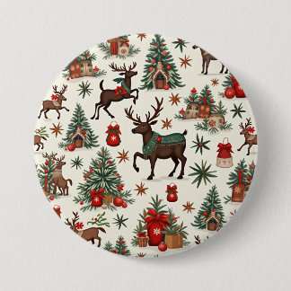 Badge Rond 7,6 Cm Boutons de Noël