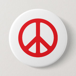Badge Rond 7,6 Cm Boutons de paix rouge en gras - Symbole frappant