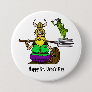 Badge Rond 7,6 Cm Boutons de St Urho avec sauterelle de paix