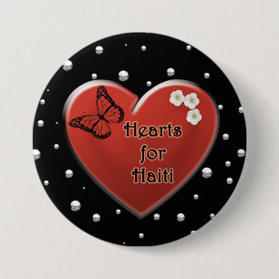Badge Rond 7,6 Cm Boutons de Valentine de soulagement du Haïti
