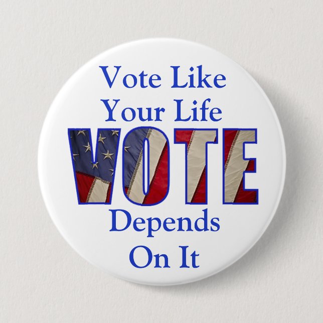 Badge Rond 7,6 Cm Boutons de vote (Devant)