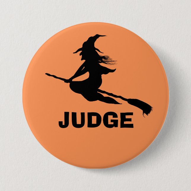 Badge Rond 7,6 Cm Boutons d'Halloween Silhouette sorcière à Customis (Devant)