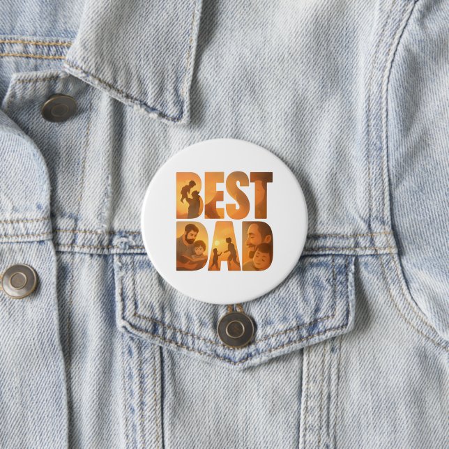Badge Rond 7,6 Cm Boutons du meilleur papa (En situation)