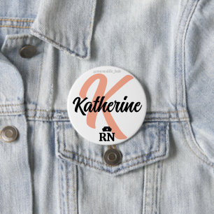 Badge Rond 7,6 Cm Boutons et cornes d'infirmière personnalisés   Soi