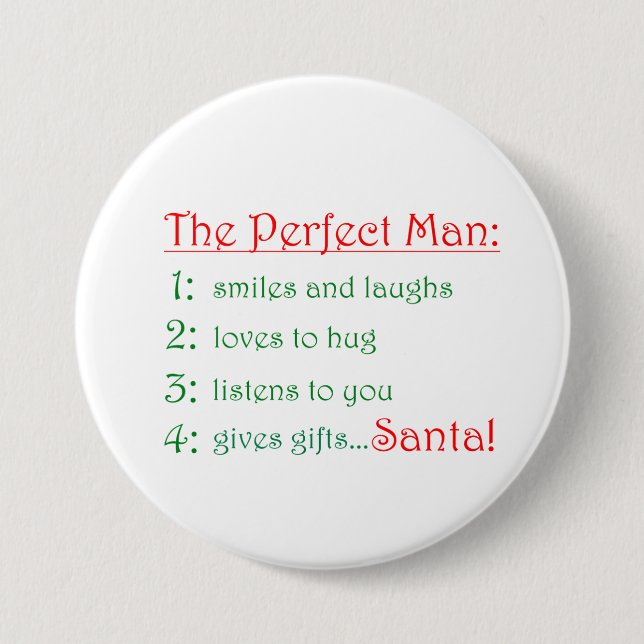 Badge Rond 7,6 Cm Boutons homme parfait (Devant)