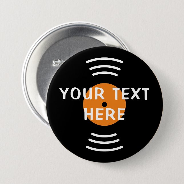 Badge Rond 7,6 Cm Boutons personnalisés pour enregistrer de la musiq (Devant & derrière)