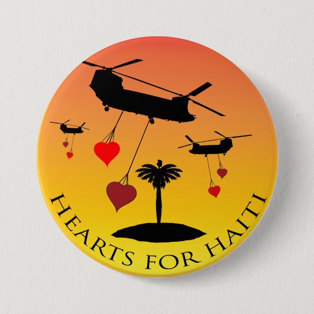 Badge Rond 7,6 Cm Boutons Saint Valentin de Haïti Relief (Devant)