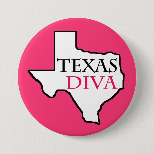 Badge Rond 7,6 Cm Boutons Texas Diva (Devant)