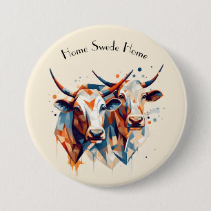 Badge Rond 7,6 Cm Bovins de ferme Scandi, sur mesure
