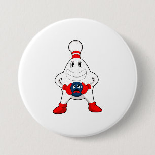 Badge Rond 7,6 Cm Bowling Bowling pin Bowling Bowling