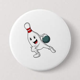 Badge Rond 7,6 Cm Bowling pin Bowling