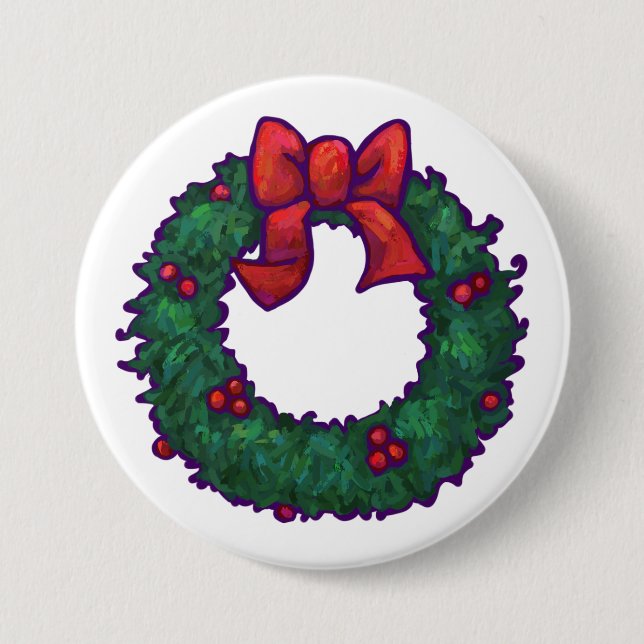 Badge Rond 7,6 Cm Branches de houx (Devant)