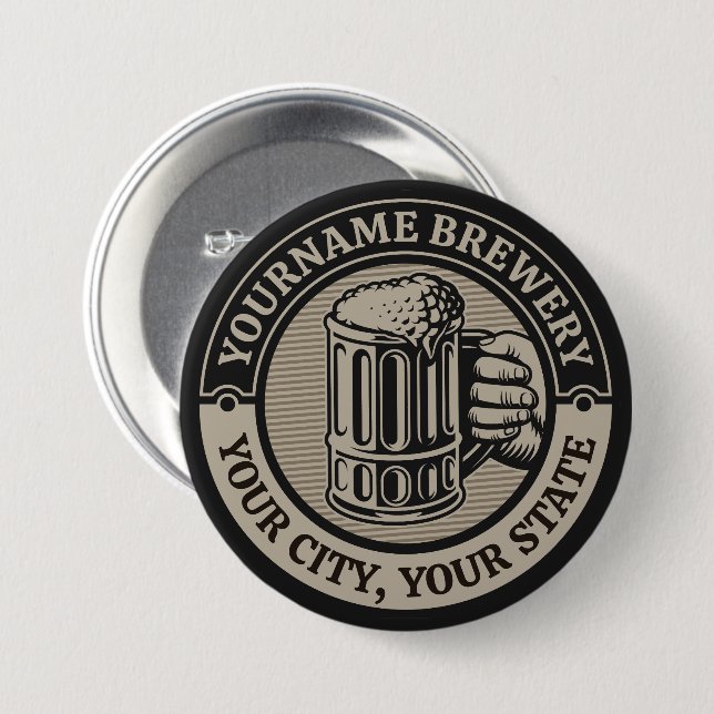 Badge Rond 7,6 Cm Brasserie Nom personnalisé Brasserie Big Mug (Devant & derrière)