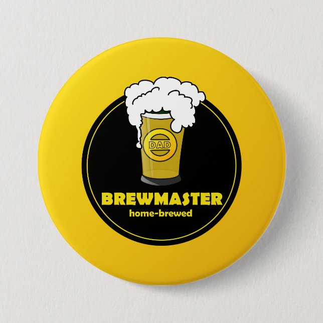 Badge Rond 7,6 Cm Brasseur Beer père brassé à la maison papa (Devant)