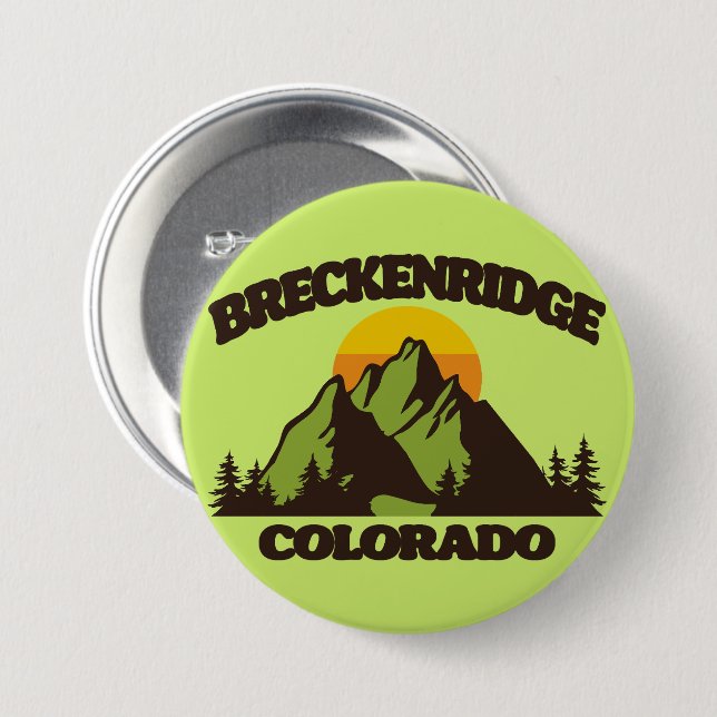 Badge Rond 7,6 Cm Breckenridge, Colorado (Devant & derrière)