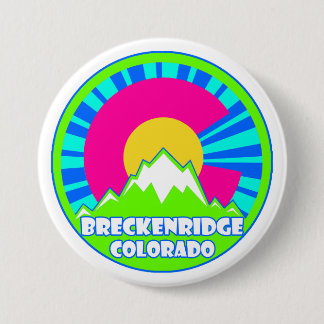 Badge Rond 7,6 Cm Breckenridge Neon Breckenridge Colorado drapeau bo