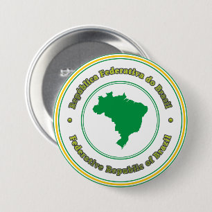 Badge Rond 7,6 Cm Brésil