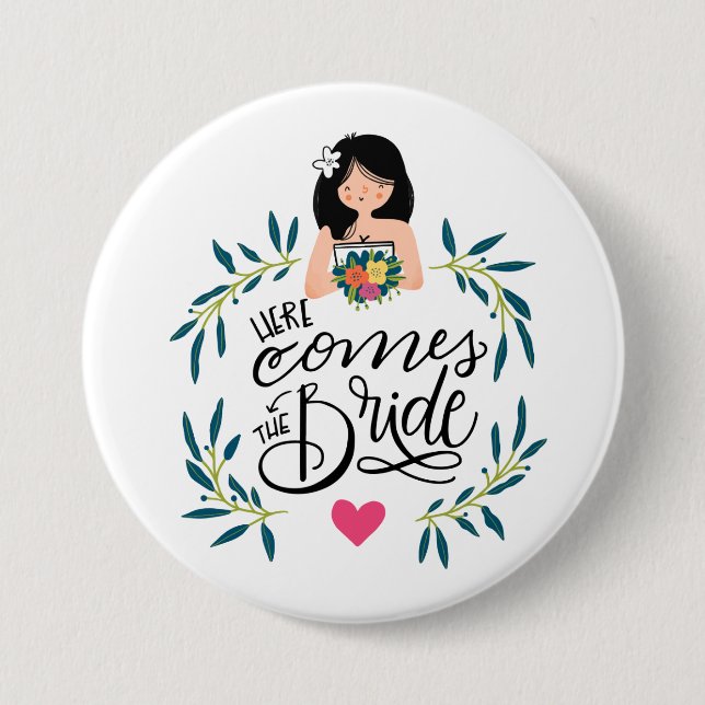Badge Rond 7,6 Cm Bridal  Decor (Devant)