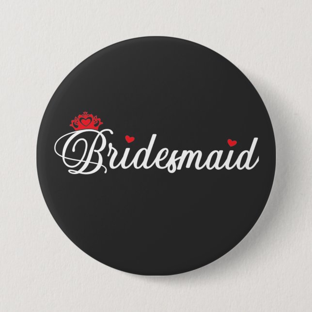 Badge Rond 7,6 Cm Bridesmaid (Devant)
