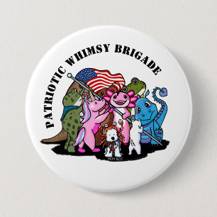 Badge Rond 7,6 Cm Brigade de fantaisie patriotique