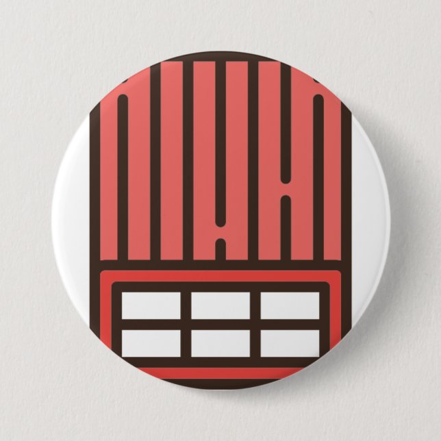 Badge Rond 7,6 Cm brique (Devant)