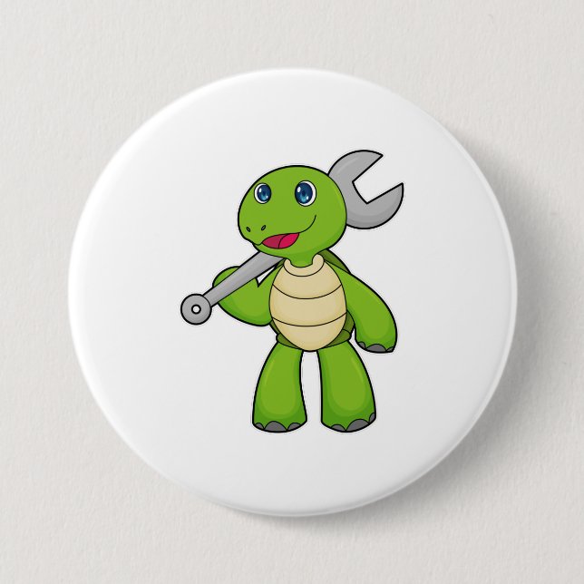 Badge Rond 7,6 Cm Broche mécanique de tortue (Devant)