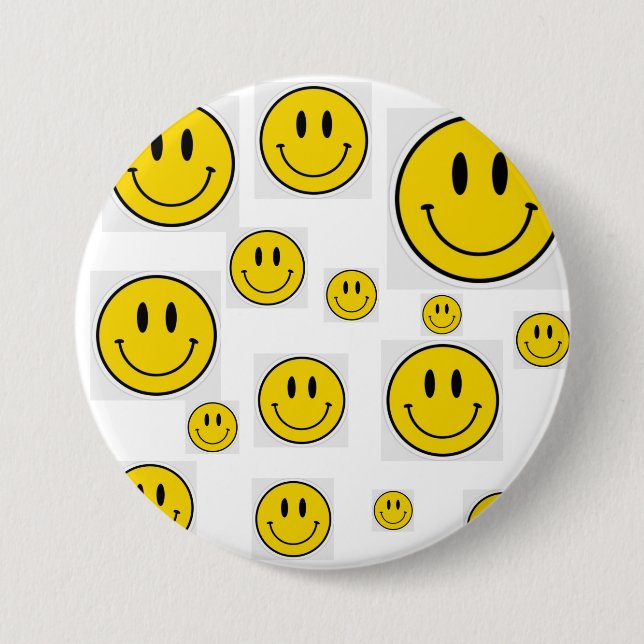 Badge Rond 7,6 Cm Broche Visage Souriant (Devant)