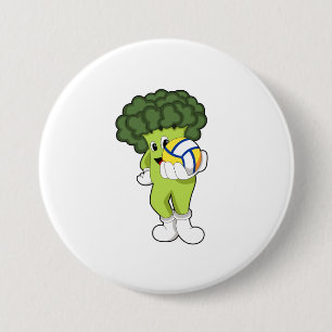 Badge Rond 7,6 Cm Brocoli aux sports de volleyball