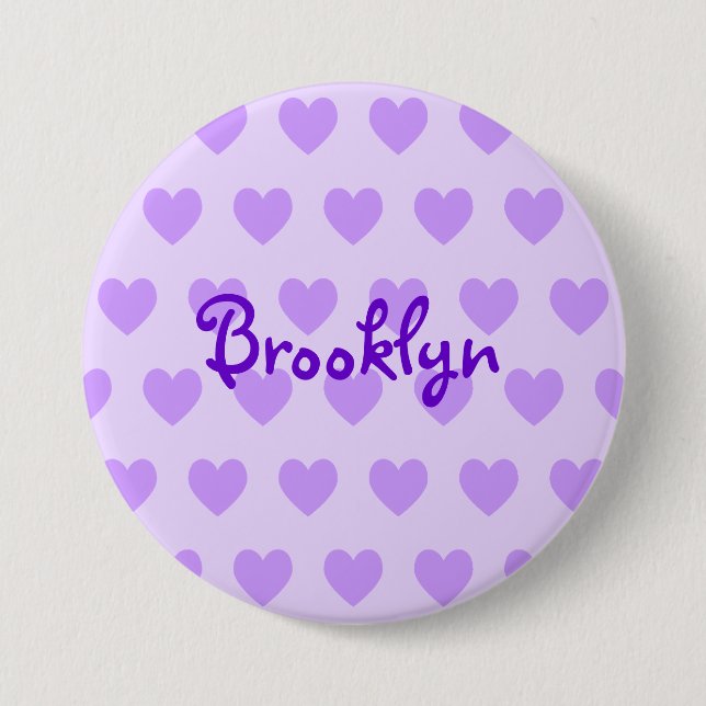 Badge Rond 7,6 Cm Brooklyn en violet (Devant)
