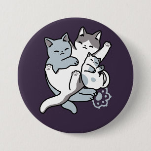 Badge Rond 7,6 Cm Brosse à lait - Chats à couchage mignon