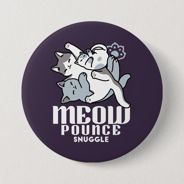 Badge Rond 7,6 Cm Brosse à lait - Chats à couchage mignon (Devant)