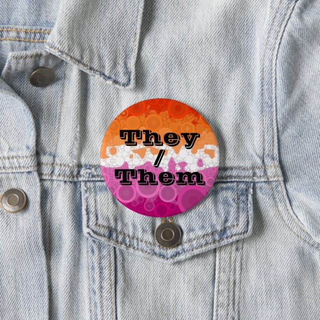 Badge Rond 7,6 Cm Bubbly personnalisable Pronoun Drapeau de la fiert (En situation)