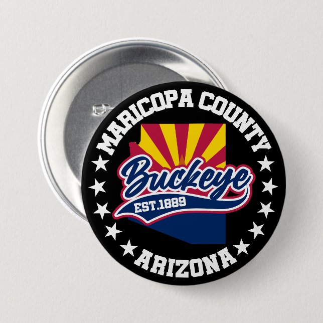 Badge Rond 7,6 Cm Buckeye, Arizona (Devant & derrière)