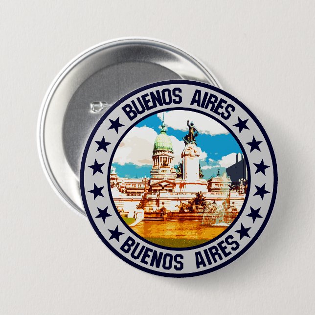 Badge Rond 7,6 Cm Buenos Aires (Devant & derrière)